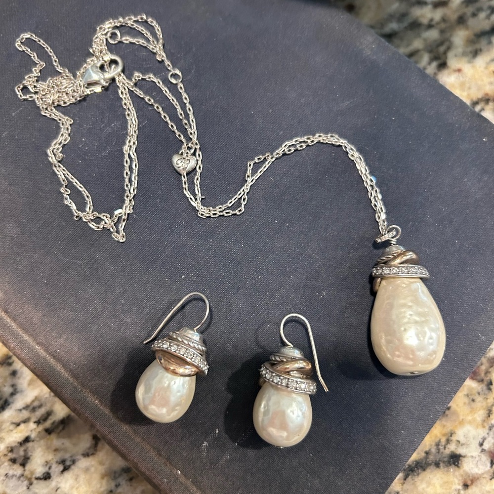 Brightons Neptune’s Ring Pearl Necklace and Earrings